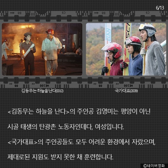 북한의 김동무는 하늘을 난다 영화와 남한의 국가대표 영화의 비교6